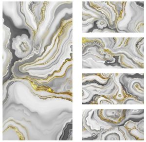 Artificial Grey Gold Golden Series Ceramic Wall Tile