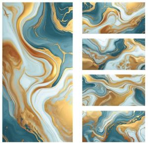 Mysterious Aqua Gold Golden Series Ceramic Wall Tile