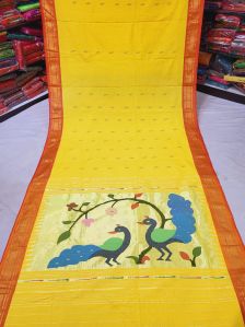 Handloom Pure Cotton Silk Paithani Saree