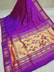 Handloom Cotton Silk Double Pallu Paithani Saree