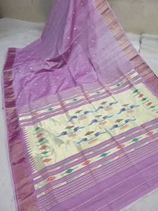 Handloom Pure Silk Double Pallu Paithani Saree