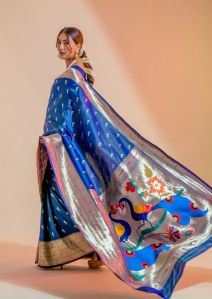 Handloom Pure Silk Triple Muniya Paithani Saree