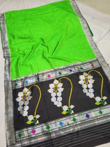 Handloom Pure Silk Single Muniya Paithani Saree