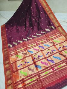 Handmade Pure Silk Tissue Padar Paithani Saree