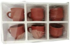 6 Pieces Clay Tea Cup Set