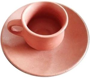 Plain Clay Tea Cup Saucer Set
