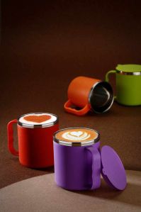 Multicolor Stainless Steel Plastic Coffee Mug