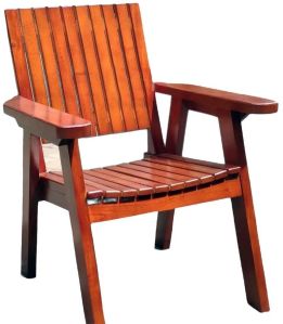 Brown Wooden Easy Chair
