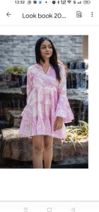 Hand Print Frill Dress