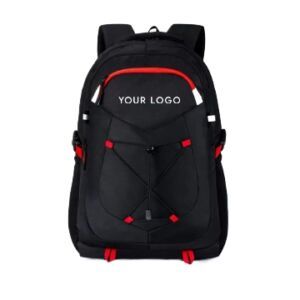 Your Logo Printed Polyester laptop backpack, Color : Multicolor