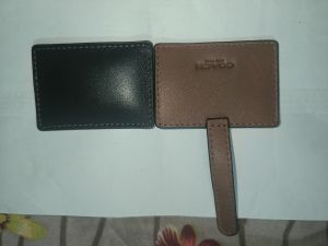 leather luggage tag