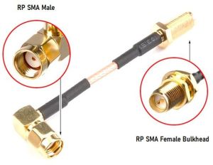 RP SMA (F) B/H St. To RP SMA (M) R/A With RG316 Cable Assembly ( L - 2 Mtr)