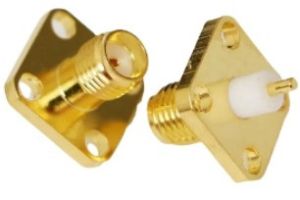 SMA Female 4 Hole Panel Mount Connector with 5mm Teflon