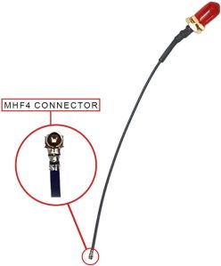 SMA (F) St. B/H With 1.13 Mm Black Cable (L-10cm) + MHF4 Connector