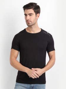 Mens Bamboo Black Round Neck T-shirt