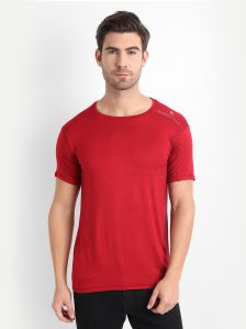 Mens Bamboo Maroon Round Neck T-shirt