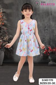 Girls Butterfly Printed Frock