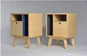 Wooden Bed Side Table Set of 2 Pcs