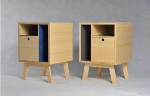 Wooden Bed Side Table Set Of 2 Pcs