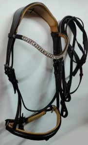 Plain Black Leather Horse Bridle