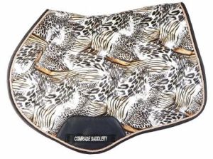 Comrade Saddlery Leather Saddle Pad For Horse, Color : Off White