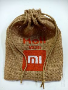 Printed Promotional Jute Potli Bag, Packaging Type : Plastic Packet