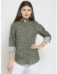 Cotton Ladies Printed Casual Shirt, Sleeve Style : Full Sleeve