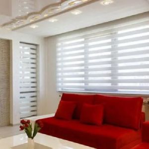 Plain Horizontal Wooden White Zebra Window Blinds, Technics : Machine Made