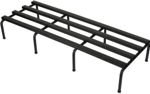 Plain Polished Iron Rectangle Triple Pot Stand, Shape : Rectangular