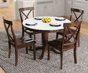 4 Seater Round Dining Table Set For Home