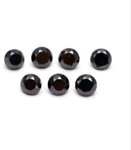 7mm Round Cut Black Diamond