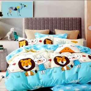 Printed Cotton Kids Bed Sheet For Home