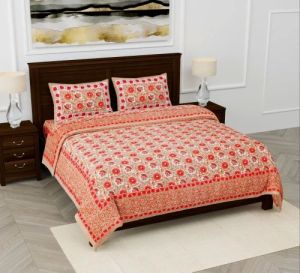 Floral Printed Cotton Double Bedsheet