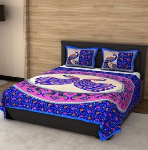 Jaipuri Print Cotton Double Bedsheet For Home