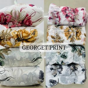 Georgette Print 56, Packaging Size : 4 Pieces