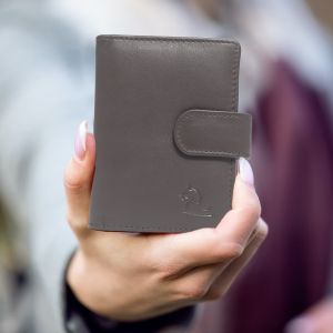 KARA Dark Brown Unisex Genuine Leather Credit Debit Card Holder - Sleek Card Cover