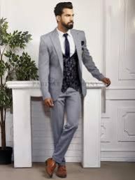 Silk Plain Mens Suit, Technics : Machine Made