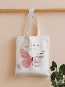 Jute Tote Bag With Fashionable Cotton Handle