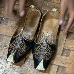 Leather Mens Black Punjabi Jutti