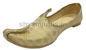 Leather Mens Golden Punjabi Jutti