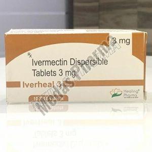 Iverheal Ivermectin Dispersible 3mg Tablet, Packaging Size : 10*10 Box (100 Tablets)