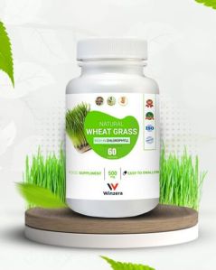 Winzera Natural Wheatgrass Capsules, Packaging Type : Plastic Bottle