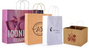 Printed Multicolor Paper Carry Bag For Packaging Use