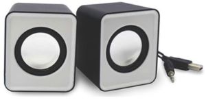 Electric Mini Computer Speaker, Color : Black, Silver