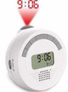 Battery Plastic Round Digital Projection Clock, Color : White