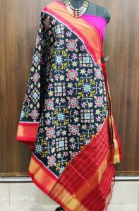 Ikat Handloom Silk Dupatta, Stitch Type : Unstitched