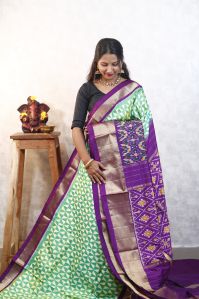 Ikat Brand Unstitched Pure Silk Saree, Speciality : Dry Cleaning