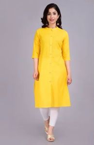 Cotton Ladies Plain Kurti, Sleeve Type : Full Sleeves, Half Sleeves