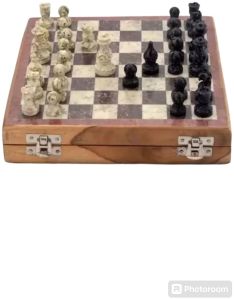 Wood and Marble Chess Board