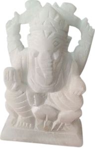 Plain Marble Ganesh Ji Statue, Size In Feet : 3.5 Inch